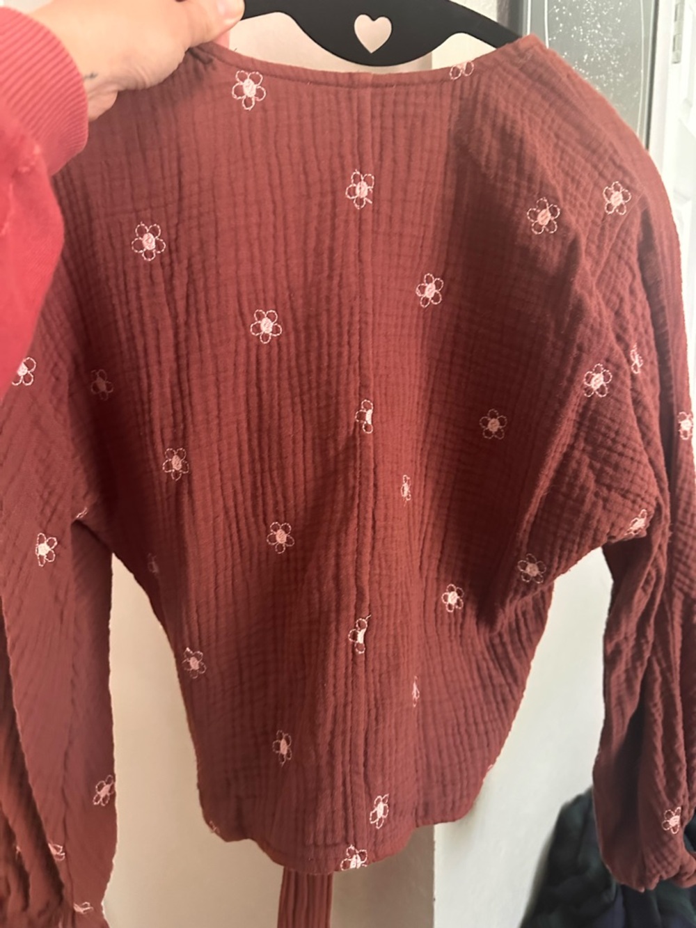 Madewell Wrap Front Rust Floral Tie-Waist Top - Picture 8 of 8